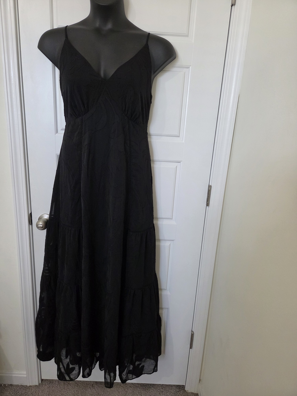 White House Black Market Chiffon Burnout Maxi DressSize 10 NWT